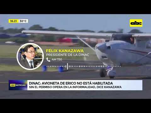 Dinac: Avioneta de Erico Galeano no está habilitada