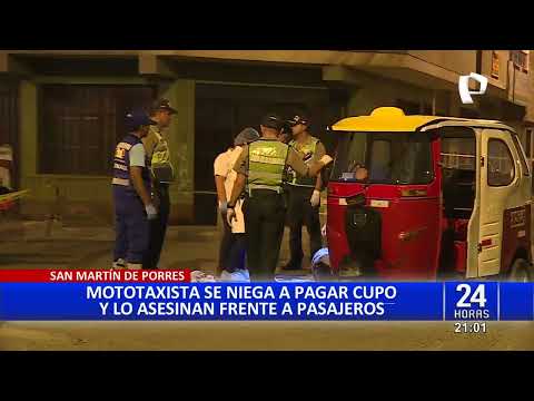 San Martín de Porres: sicarios interceptan a mototaxista y lo asesinan a balazos