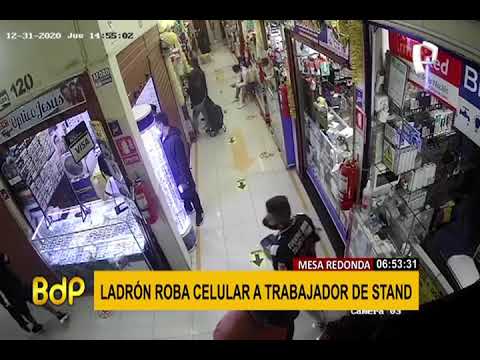 Mesa Redonda: cámaras captan a ladrón robando un celular en galería