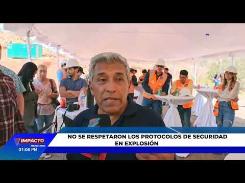 El alcalde Jorge Aranda sufre percance si visita a los trabajos de explosión en la represa San Jose