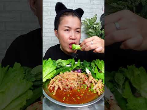 ตำซั่วขนมจีนตรีนไก่thaifood