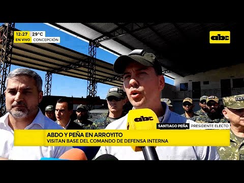 Mario Abdo y Santiago Peña visitan Base del Comando de Defensa Interna en Arroyito