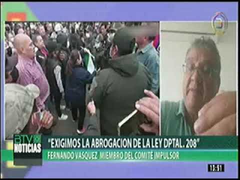 13102022 FERNANDO VASQUEZ COMUNUNARIO DE PORONGO EXIGEN LA ABROGACION DE LA LEY 208 BOLIVIA TV