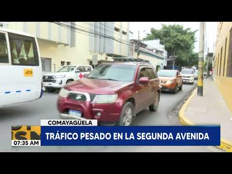 Tráfico pesado en la segunda avenida de Comayagüela