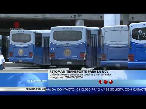 Retomarán transporte para la UCV - El Noticiero primera emisión 23/09/24