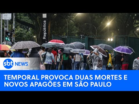 SBT News na TV: Temporal provoca duas mortes e apagões em SP; previsão é de mais chuva nesta 4ª