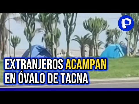 Crisis migratoria: migrantes arman carpas en óvalos y parques de Tacna para pernoctar