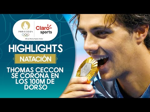 #Paris2024 Natacio?n | Thomas Ceccon se corona en los 100m de dorso, varonil | Highlights