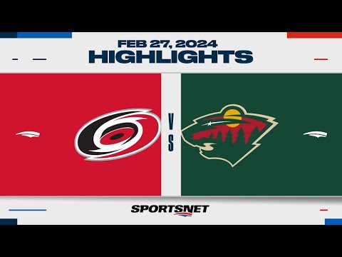 NHL Highlights | Hurricanes vs. Wild - February 27, 2024