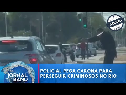 Aconteceu na Semana | Policial pega carona em motocicleta para perseguir criminosos no Rio