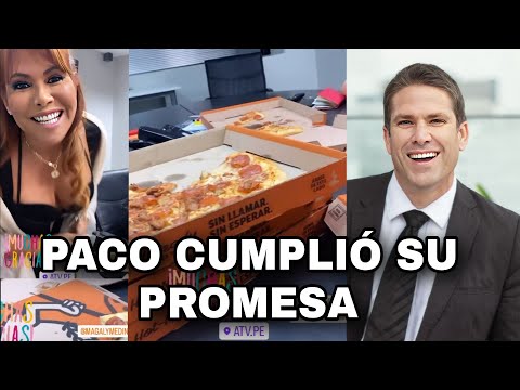 PACO BAZÁN SORPRENDIÓ A MAGALY TV LA FIRME Y A SU EQUIPO CON PIZZAS