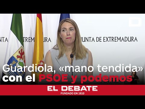 María Guardiola «tiende la mano» al PSOE y a Podemos tras la salida de Vox del Gobierno extremeño