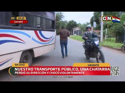 Accidente de tránsito en Capiatá: Los buses, una chatarra