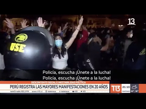 Perú registra las mayores manifestaciones en 20 años