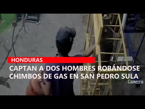 Captan a dos hombres robándose chimbos de gas en San Pedro Sula