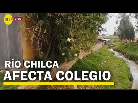 Colegio Daniel Alcides Carrión afectado por el desborde del río Chilca