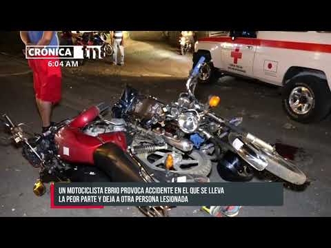 Imprudencia de motociclista provoca accidente y deja como saldo a dos lesionados - Nicaragua