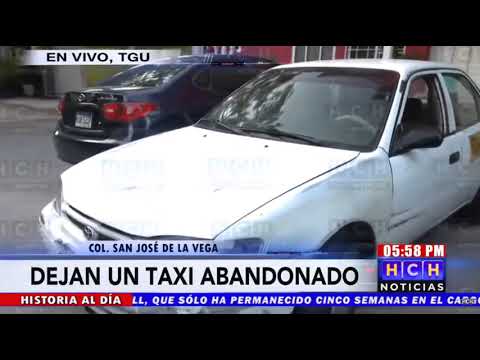 Vecinos denuncian que dejan un taxi abandonado en el sector de San José de La Vega en la capital