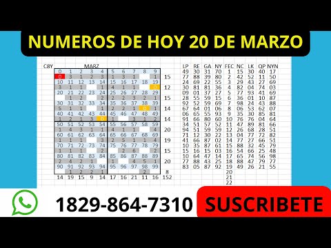 NUMEROS DE HOY 20 DE MARZO MR TABLA