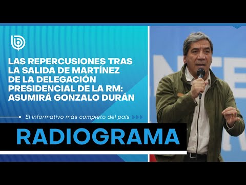 Repercusiones por salida de Martínez de la Delegación Presidencial de la RM: asumirá Gonzalo Durán