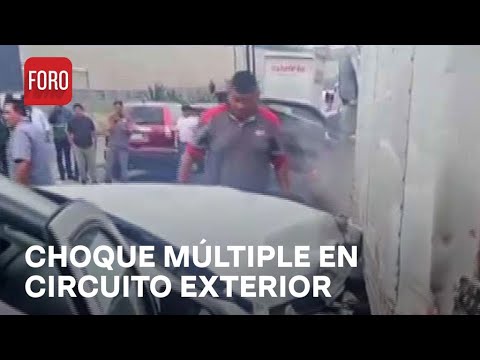 Se registra choque múltiple en el circuito exterior mexiquense - Noticias MX