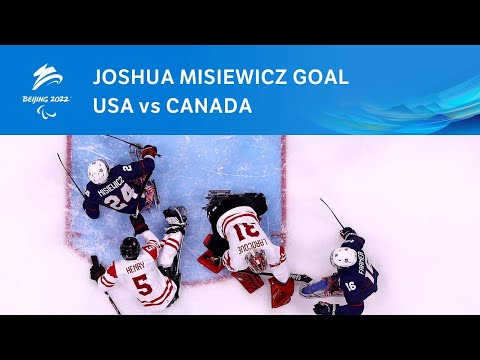 Athletics 🎽 🇺🇸🇨🇦 Josh Misiewicz Gives The US a 4-0 Lead Against Canada In Para Ice Hockey! | Paralympic Games