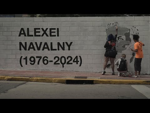 Russian artists in Buenos Aires paint mural in honor of late opposition leader Navalny