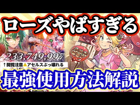 【ロマサガRS】隠れ大当たりローズ！使い方を徹底解説★アセルスさんたこ焼き爆食いでぶっ壊れる【ロマンシングサガリユニバース】