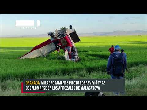 Avioneta se viene a pique en Malacatoya, Granada, por falla en el motor ' Nicaragua