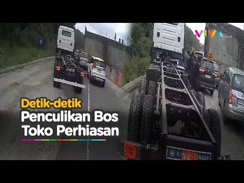 TEGANG! Video Penculikan Bos Toko Perhiasan di Jalan Raya