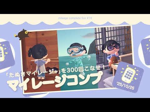 【あつ森】日替わりたぬきマイレージ 300回こなすまで終われません?!|マイレージコンプ配信