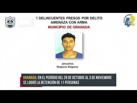 11 sujetos detenidos en Granada por cometer diferentes delitos - Nicaragua