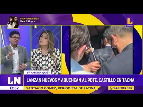 #EsNoticiaAhora  Lanzan huevos y abuchean a Presidente Pedro Castillo en Tacna