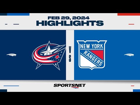 NHL Highlights | Rangers vs. Blue Jackets - February 28, 2024