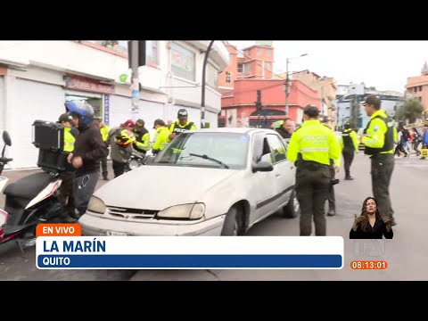 Policía realiza un operativo de seguridad en La Marín, centro de Quito