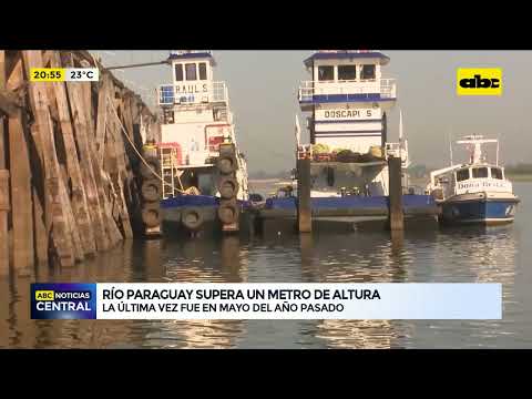 Río Paraguay supera un metro de altura