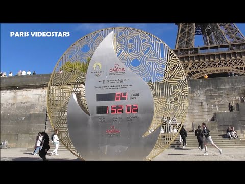 Countdown clock timer to Paris 2024 Olympic Games - Compte à rebours Jeux Olympiques 3 mai 2024