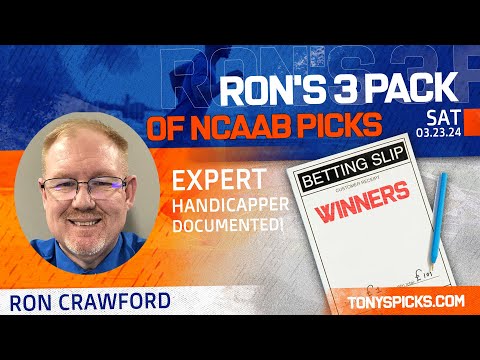 3 FREE College Basketball Picks and Predictions on NCAAB Betting Tips by Ron, Saturday 3/23/2024