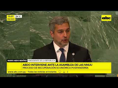 Mario Abdo interviene ante la asamblea de las Naciones Unidas