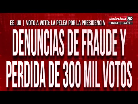 EEUU: denuncias de fraude y 300 mil votos perdidos