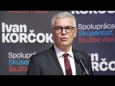 Slovakian presidential candidate Korcok arrives at headquarters as voting draws to a close
