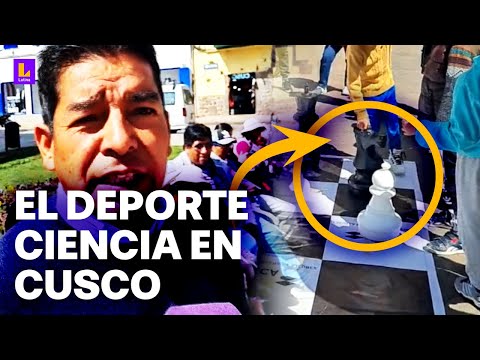 Cultura y deporte al aire libre: Ajedrez gigante causa emoción en el centro de Cusco