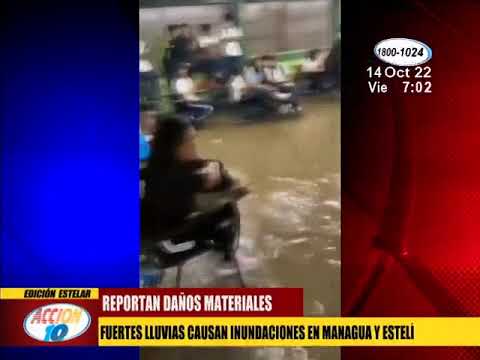Fuertes lluvias causan inundaciones en Managua y Estelí