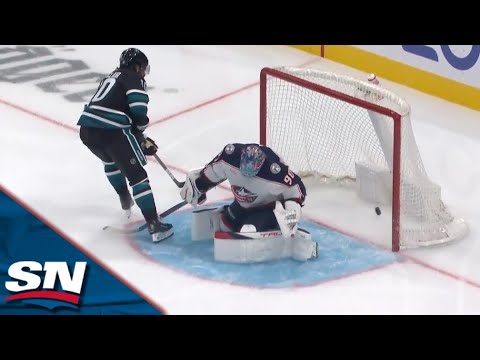 Sharks Anthony Duclair Flies In To Net His 10th Goal Of Season After Losing Control Of Puck