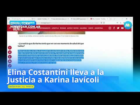 Bombazo: Elina Costantini quiere llevar a la Justicia a Karina Iavícoli - Minuto Argentina