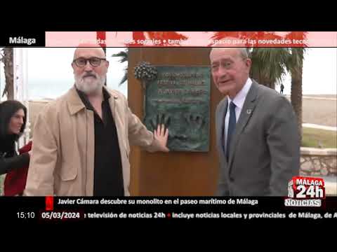 Noticia - Javier Cámara descubre su monolito en el paseo marítimo de Málaga