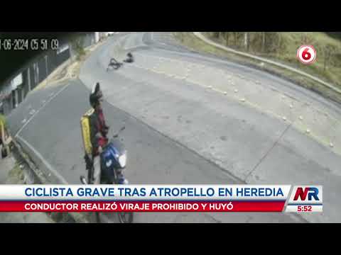 Maniobra irresponsable en Heredia mantiene a un ciclista muy grave en hospital