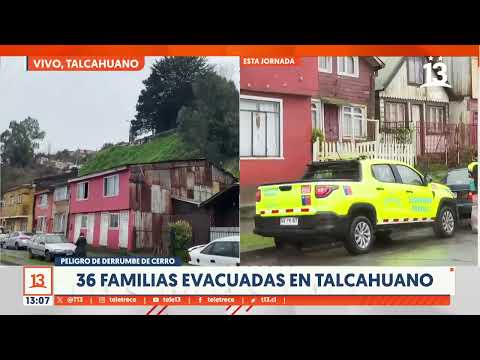 Alerta por posible derrumbe de cerro en Talcahuano: 36 familias fueron evacuadas
