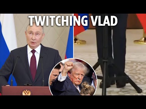 Putin’s bizarre twitching legs as he speaks about 'smart' Trump's 'risk from assassins'