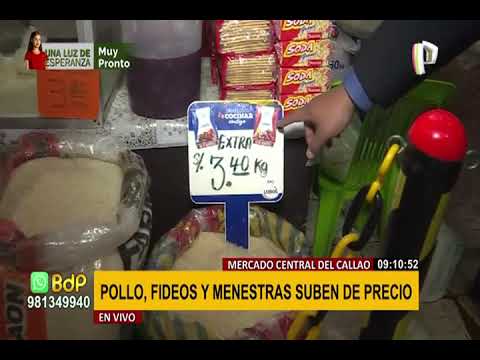 Mercado Central del Callao: sube precio del pollo, aceite y menestras